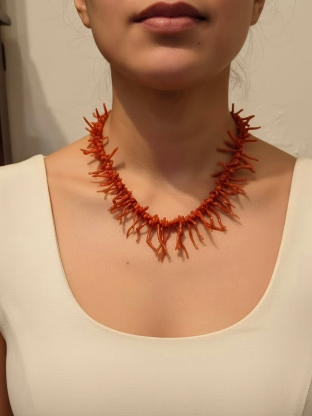 Natural Mediterranean Branch Coral Necklace